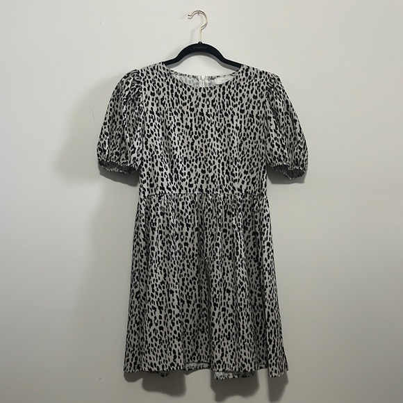 Oak + Fort Leopard Print Babydoll Dress - Picture 1 of 2
